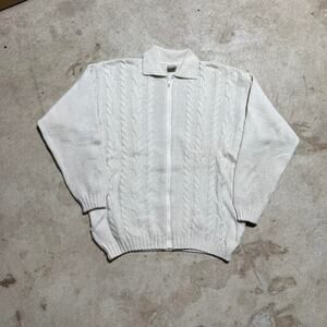 Vintage VTG 90’s Cable Knit Zip Up Sweater
